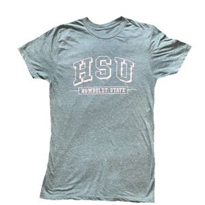 Humboldt‎ State T Shirt Women Small Sage Green Linen Poly MV Sport Made in USA